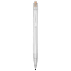 Kuličkové pero z recyklovaného PET Honua - Oranžová / Průhledná bezbarvá