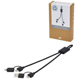 Connect 45W rychlonabíjecí kabel 6v1 z RCS recyklovaného hliníku - Černá