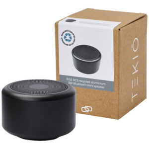 Rise 3W mini Bluetooth® reproduktor RCS z recyklovaného hliníku - Černá
