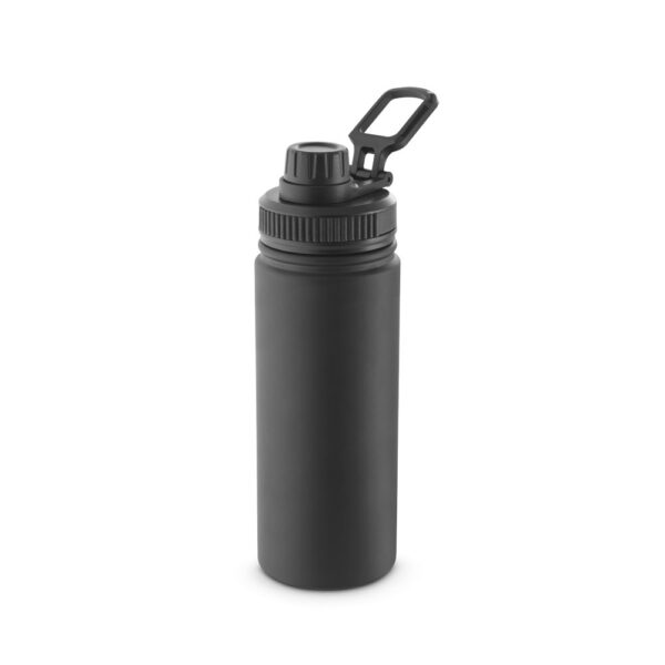 FEDERER. 90% recyklovaná hliníková láhev s PP uzávěrem - Černá, 570 ml