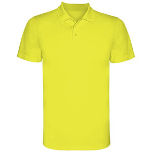 Monzha dětská sportovní polokošile s krátkým rukávem - Fluorescentní žlutá, 12
