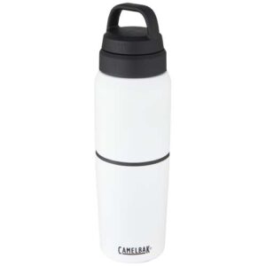 MultiBev Nerezová lahev s vakuovou izolací o objemu 500 ml a kelímek o objemu 350 ml - Bílá