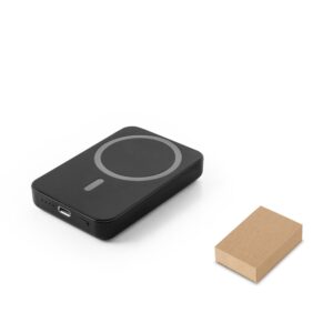 AMPERE 5. Magnetická power banka 5 000 mAh s 15W superrychlou bezdrátovou nabíječkou ve recyklovaného ABS (100% rABS) - Bílá