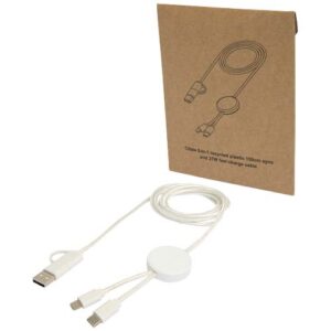 Datový synchronizační a rychlonabíjecí 27W kabel 5 v 1 z recyklovaného plastu o délce 150 cm Citala - Bílá
