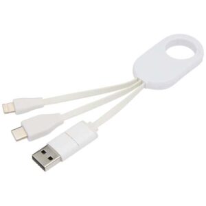 Nabíjecí kabel 4 v 1 z recyklovaného plastu Troop - Bílá