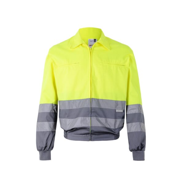 VL NEPTUNE. Dvoubarevná keprová bunda (210 g/m²) z polyesteru (80 %) a bavlny (20 %) - Šedá, XL