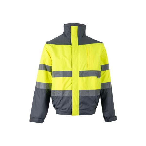 VL JUPITER. Dvoubarevná vycpaná bunda (180 g/m²) z polyesteru (100 %) s PU zátěrem - Šedá, XL