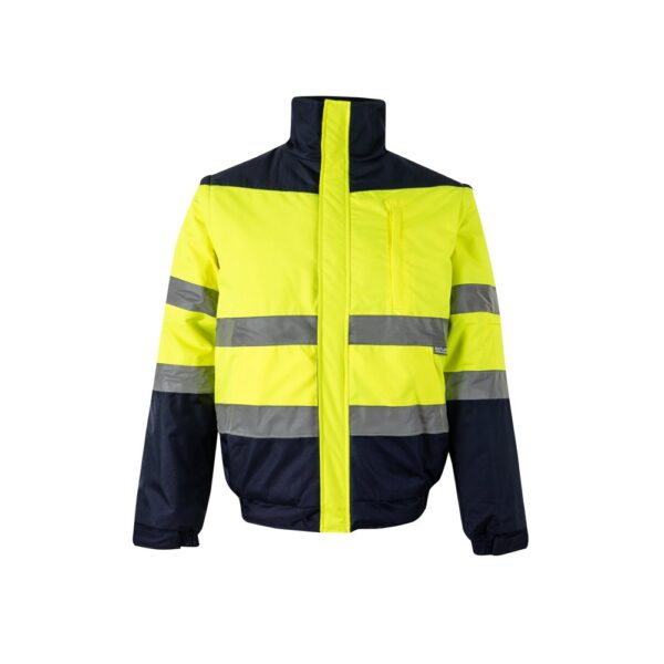 VL JUPITER LARGE. Dvoubarevná vycpaná bunda (180 g/m²) z polyesteru (100 %) s PU zátěrem - Modrá, 5XL