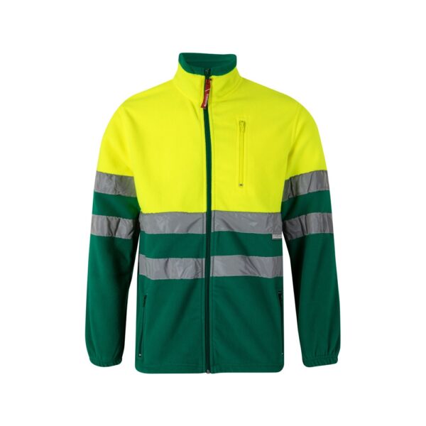 VL EROS. Dvoubarevná fleecová bunda (280 g/m²), z polyesteru (100 %) - Zelená, XS