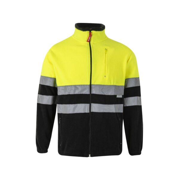 VL EROS LARGE. Dvoubarevná fleecová bunda (280 g/m²), z polyesteru (100 %) - Černá, 5XL