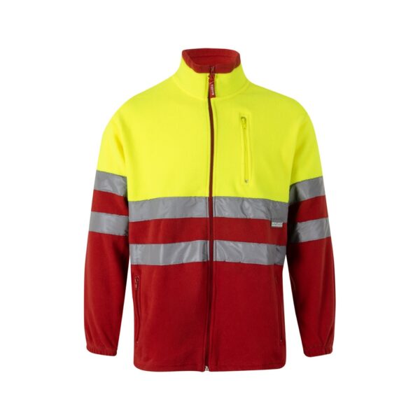 VL EROS LARGE. Dvoubarevná fleecová bunda (280 g/m²), z polyesteru (100 %) - Červená, 5XL