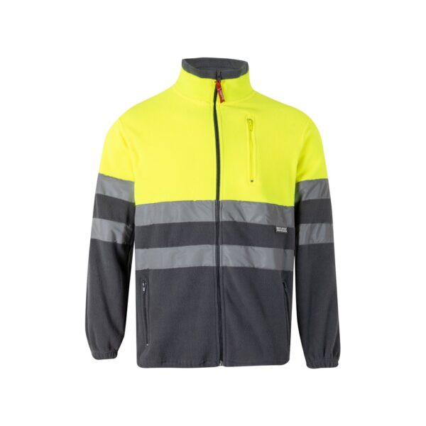 VL EROS LARGE. Dvoubarevná fleecová bunda (280 g/m²), z polyesteru (100 %) - Šedá, 5XL