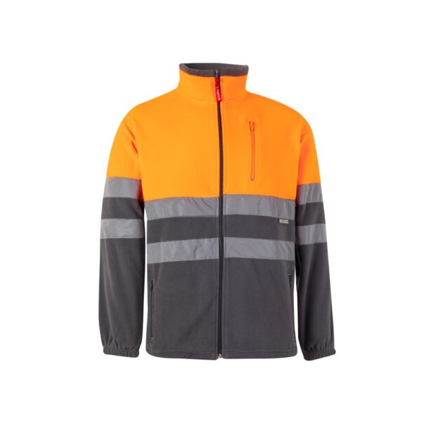 VL EROS LARGE. Dvoubarevná fleecová bunda (280 g/m²), z polyesteru (100 %) - Šedá, 5XL