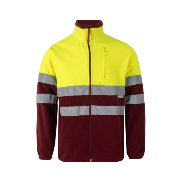 VL EROS LARGE. Dvoubarevná fleecová bunda (280 g/m²), z polyesteru (100 %) - Bordó, 5XL