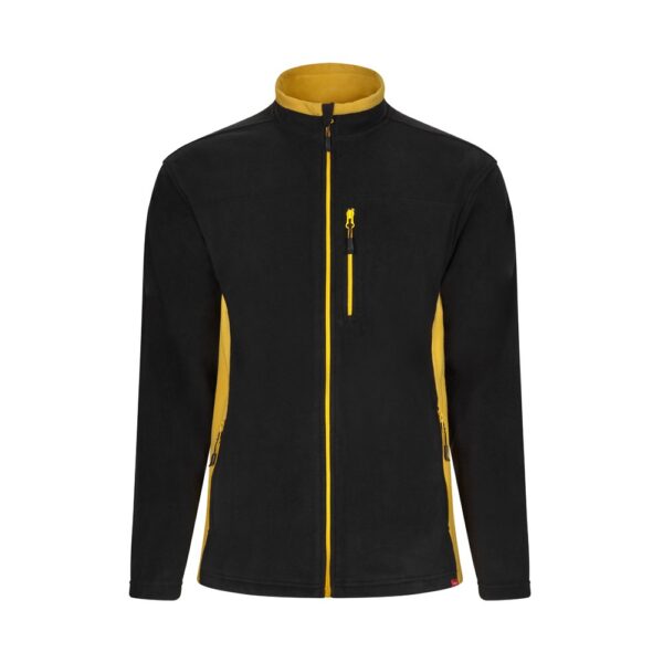 VL GERAS. Dvoubarevná fleecová bunda (220 g/m²) z polyesteru (100 %) - Černá, XS