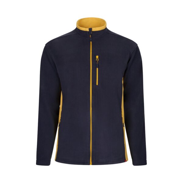 VL GERAS. Dvoubarevná fleecová bunda (220 g/m²) z polyesteru (100 %) - Modrá, XS