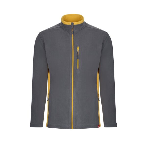 VL GERAS. Dvoubarevná fleecová bunda (220 g/m²) z polyesteru (100 %) - Šedá, XS