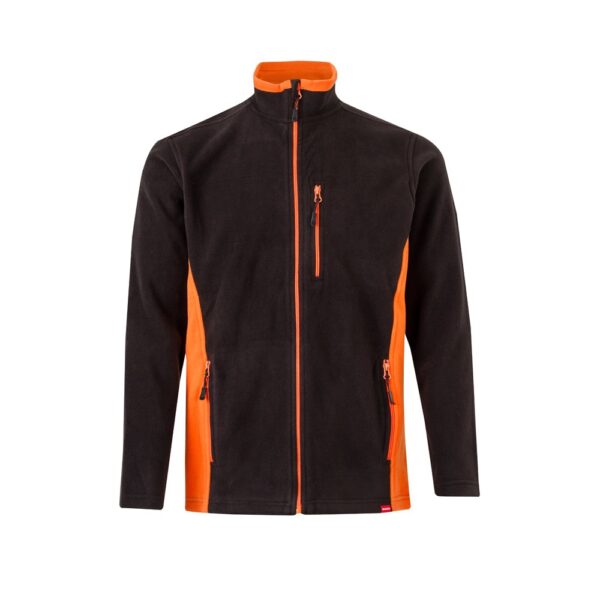 VL GERAS. Dvoubarevná fleecová bunda (220 g/m²) z polyesteru (100 %) - Černá, XS