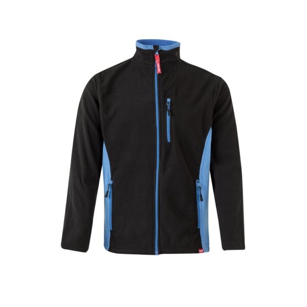 VL GERAS. Dvoubarevná fleecová bunda (220 g/m²) z polyesteru (100 %) - Černá, XS
