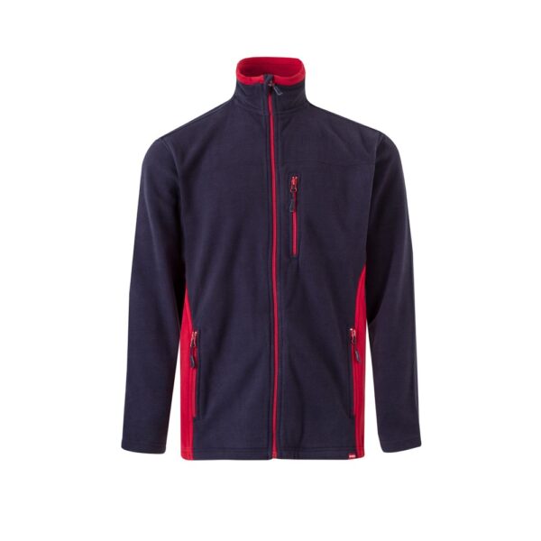 VL GERAS. Dvoubarevná fleecová bunda (220 g/m²) z polyesteru (100 %) - Modrá, XS