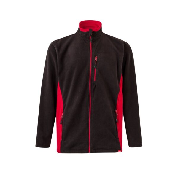 VL GERAS. Dvoubarevná fleecová bunda (220 g/m²) z polyesteru (100 %) - Černá, XS