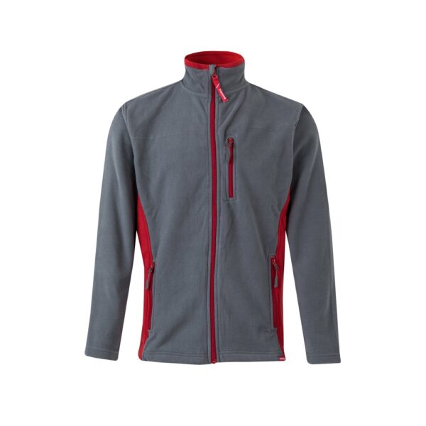 VL GERAS. Dvoubarevná fleecová bunda (220 g/m²) z polyesteru (100 %) - Šedá, XS