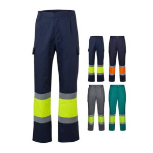 VL ARTEMIS. Dvoubarevné kalhoty z kepru (190 g/m²), bavlny (20 %) a polyesteru (80 %)