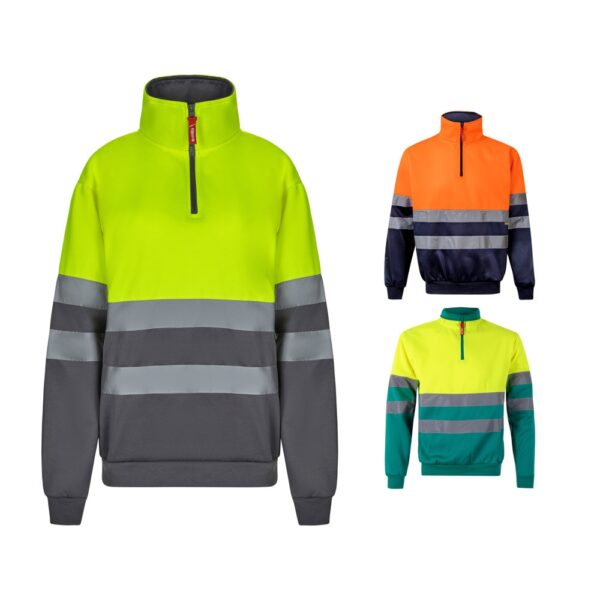 VL THOR LARGE. Dvoubarevná mikina (300 g/m²) z polyesterového fleecu (100 %) - Modrá, 5XL