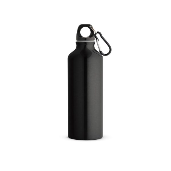RE-LANDSCAPE M. Láhev z recyklovaného hliníku s karabinou 530 ml - Černá, 530 ml