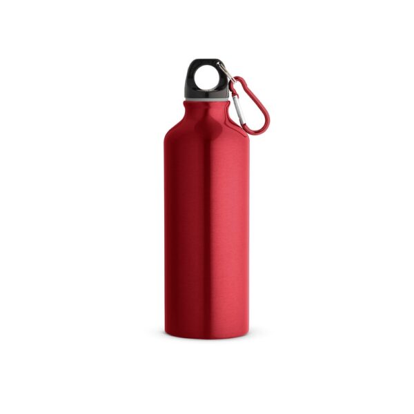 RE-LANDSCAPE M. Láhev z recyklovaného hliníku s karabinou 530 ml - Červená, 530 ml
