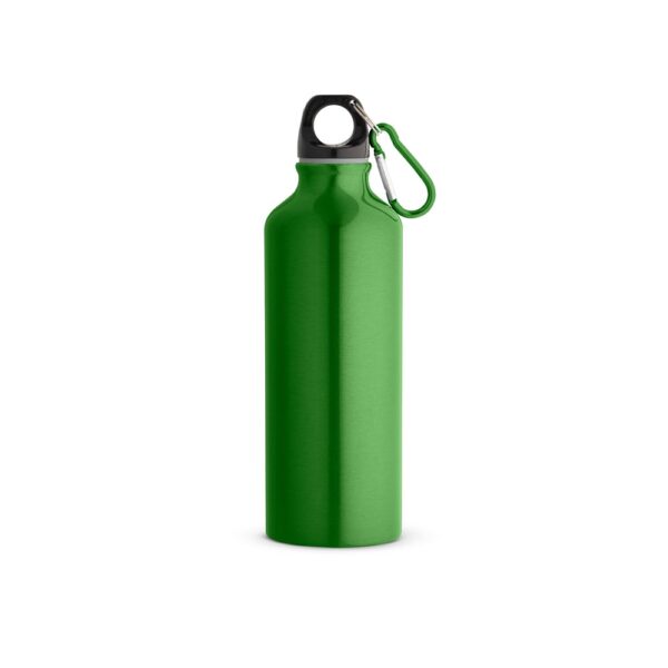 RE-LANDSCAPE M. Láhev z recyklovaného hliníku s karabinou 530 ml - Světle zelená, 530 ml