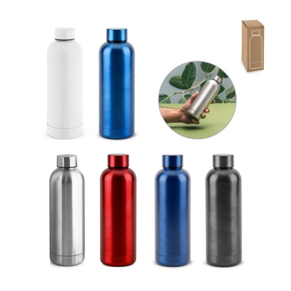 ODIN METTALIC. Láhev z 90% recyklované nerezové oceli 550 mL