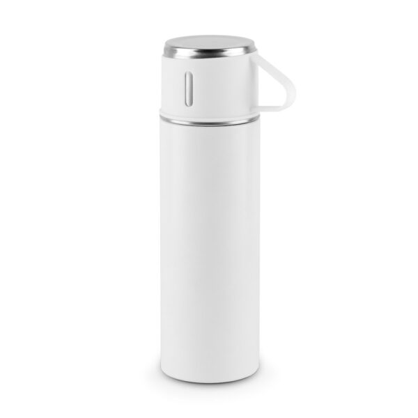 COMANECI. Dvouplášťová láhev z nerezové oceli (90% recyklace) s matným povrchem 490 ml - Bílá, 140 ml, 490ml