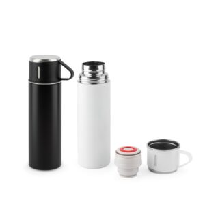 COMANECI. Dvouplášťová láhev z nerezové oceli (90% recyklace) s matným povrchem 490 ml
